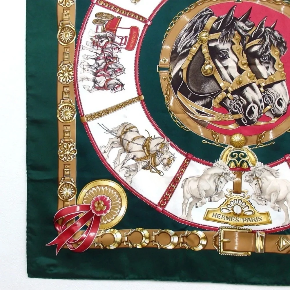 HERMES Carre90 CHEVAUX DE TRAIT Silk Scarf 😍🐴🐎🔥 - Picture 10 of 16